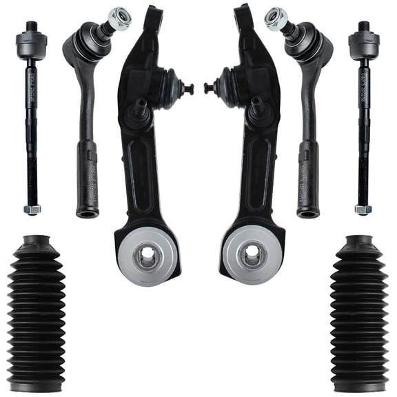 Detroit Axle - 8pc Front End Suspension Kit for Mercedes-Benz S350 S430 S500 2 Lower Rearward Control Arms w/Ball Joints 4 Inner & Outer Tie Rod End Links 2 Boots Replacement