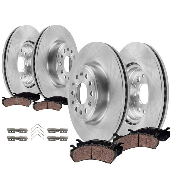 Detroit Axle - Brake Kit for 2019-2025 Ram 1500 Disc Brake Rotors Ceramic Pads: 14.88" Front and 14.76" Rear Rotor