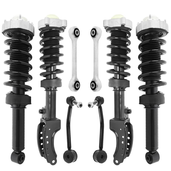 Detroit Axle - 8pc Front Rear Struts Kit for Volkswagen 04-10 Touareg 07-15 Audi Q7, 4 Struts Coil Springs Assembly 4 Sway Bar Links Replacement Suspension