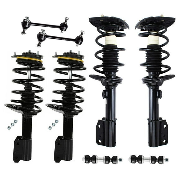 Detroit Axle - 8pc Front Rear Struts Sway Bars for Chevrolet 2006-2011 Impala, 4 Complete Struts with Coil Spring 4 Sway Bar End Links 2007 2008 2009 2010 Replacement Suspension Kit