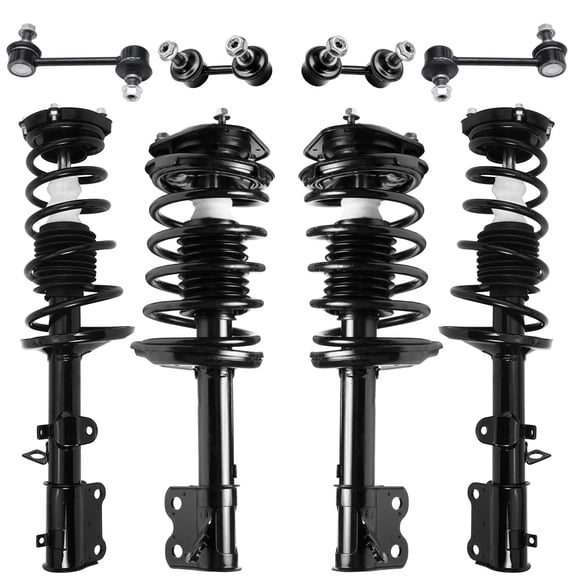 Detroit Axle - 8pc Front Rear Struts w/Coil Spring Sway Bars Replacement for Chevy Geo Prizm Toyota Corolla Fits select: 2001-2002 TOYOTA COROLLA CE/LE/S, 1998-2000 TOYOTA COROLLA VE/CE/LE