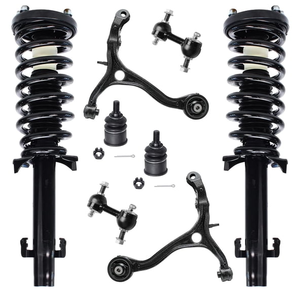 Detroit Axle - 8pc Front Struts Kit for 2008-2012 Honda Accord, Lower Control Arms Lower Ball Joints Struts w/Coil Springs Sway Bars 2009 2010 2011 Replacement Suspension Struts Shocks Assembly