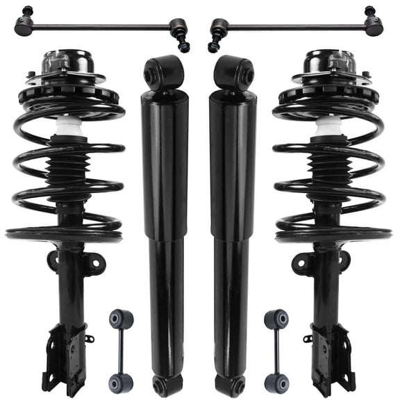 Detroit Axle - 8pc Front Struts Shocks Kit for Chrysler Town & Country Grand Voyager Dodge Caravan Plymouth Voyager, Struts & Coil Spring Rear Shock Absorbers Sway Bars Replacement Suspension
