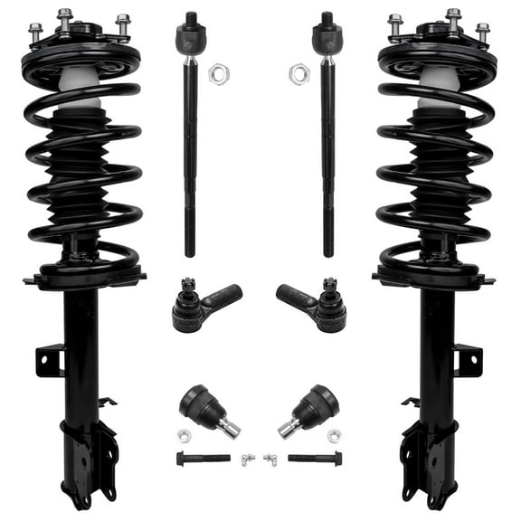 Detroit Axle - Front Suspension Kit for 2001-2007 Ford Escape Mazda Tribute Mercury Mariner 2 Struts & Coil Spring 2 Lower Ball Joints 4 Tie Rods 2002 2003 2004 2005 2006 Replacement