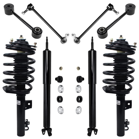 Detroit Axle - 8pc Suspension Kit for 1996-2005 Ford Taurus Mercury Sable 2 Front Struts 2 Rear Shock Absorbers 4 Front Rear Sway Bar Links 1997 1998 1999 2000 2001 2002 2003 2004 Replacement