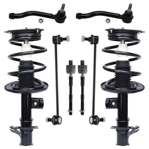 Detroit Axle - 8pc Front Struts Kit for 2007-2013 Nissan Altima Complete 2 Struts with Coil Spring 2 Front Sway Bars 4 Inner Outer Tie Rods 2008 2009 2010 2011 2012 Suspension Strut Shock
