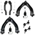 thumbnail image 1 of Detroit Axle - 8pc Front Suspension Kit for 1997-2001 Honda CR-V 1998 1999 2000, 2 Upper Control Arms 2 Lower Ball Joints 2 Sway Bar End Links 2 Outer Tie Rods Suspension Kit Replacement, 1 of 7