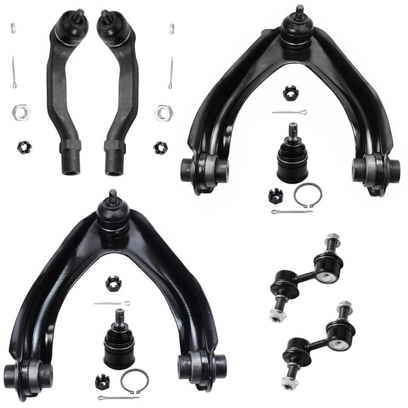 Detroit Axle - 8pc Front Suspension Kit for 1997-2001 Honda CR-V 1998 1999 2000, 2 Upper Control Arms 2 Lower Ball Joints 2 Sway Bar End Links 2 Outer Tie Rods Suspension Kit Replacement