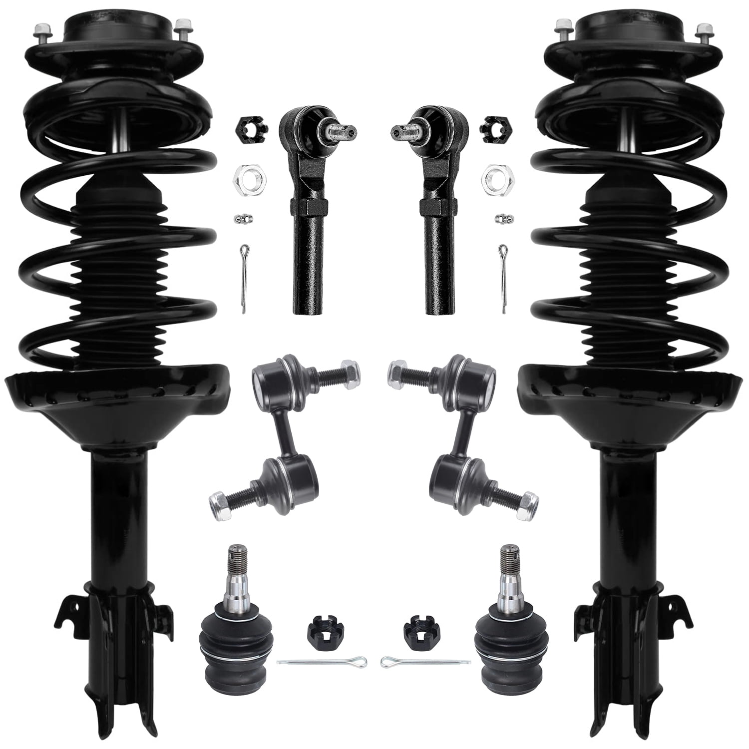 Front and Rear Strut Coil Spring Sway Bar Link Kit 8 Piece - 2006-2008 Subaru Forester - TRQ 18773-02910479