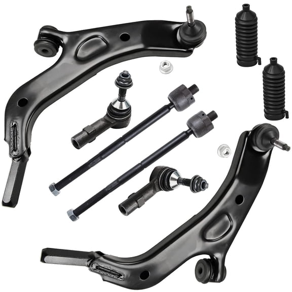 Detroit Axle - 8pc Front Suspension Kit for 2008-2009 Mercury Sable Ford Taurus X 2009 Flex, 2 Lower Control Arms 4 Inner & Outer Tie Rod Ends 2 Boots Replacememt