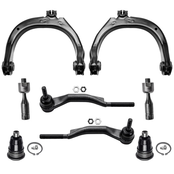 Detroit Axle - 8pc Front Suspension Kit for Buick Rainier Chevy Trailblazer GMC Envoy Saab 9-7X, Upper Control Arms Ball Joints Inner Outer Tie Rods Replacement