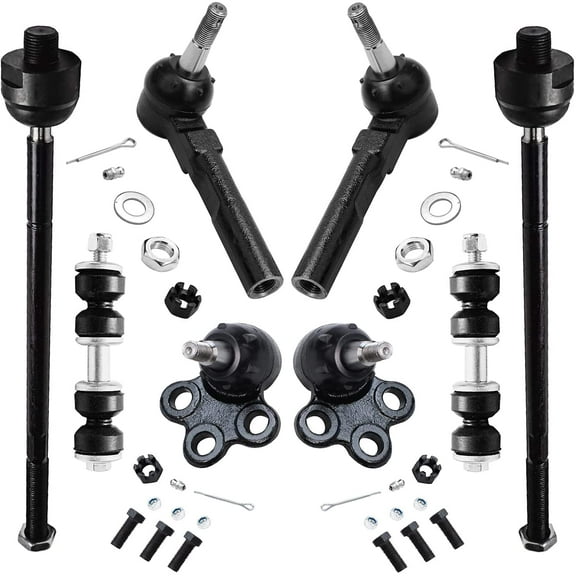 Detroit Axle - 8pc Front Suspension Kit for Chevy Uplander Buick Rendezvous Terraza Pontiac Aztek Montana Saturn Relay 2 Lower Ball Joints 2 Sway Bar Links 4 Inner & Outer Tie Rods Replacement
