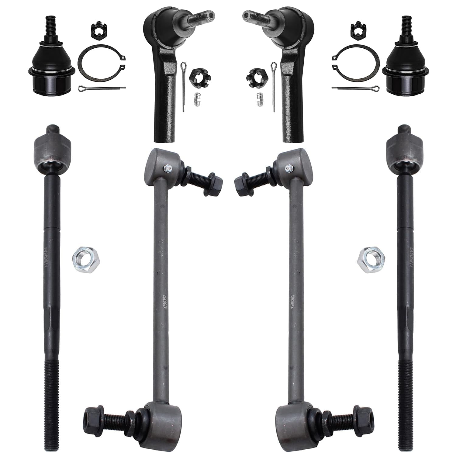 Detroit Axle - 8pc Front Suspension Kit for 2009 2020 Dodge Journey, 4 Tie Rod Ends 2 Sway Bar Links 2 Lower Ball Joints Replacement
