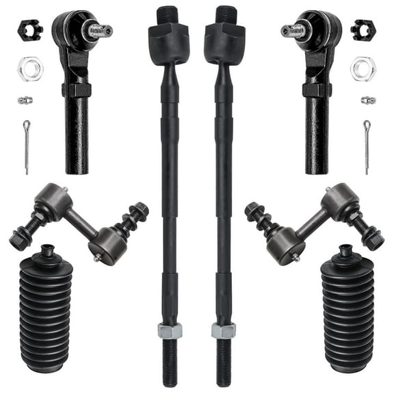 Detroit Axle - 8pc Front Sway Bar Link Inner Outer Tie Rods Boots for Subaru B9 Tribeca WRX STI