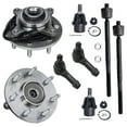 thumbnail image 1 of Detroit Axle - 8pc Front Wheel Bearing Hub Assembly, Inner & Outer Tie Rods and Lower Ball Joints for 2004 - 2005 Ford F-150 - 4WD, 7 Stud Hub, 1 of 7
