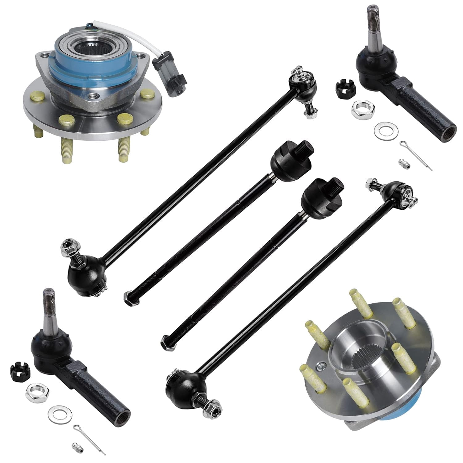 Wheel Rod Replacement Detroit Axle - 8pc Front Wheel Hubs Sway Bars Tie Rods Replacement for ...