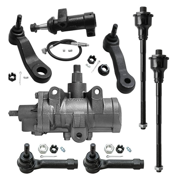 Detroit Axle - 8pc Power Steering Gearbox Idler Pitman Arms Tie Rods Replacement for GMC Sierra 1500 Fits select: 2000 CHEVROLET SILVERADO C1500, 2003-2006 CHEVROLET SILVERADO K1500