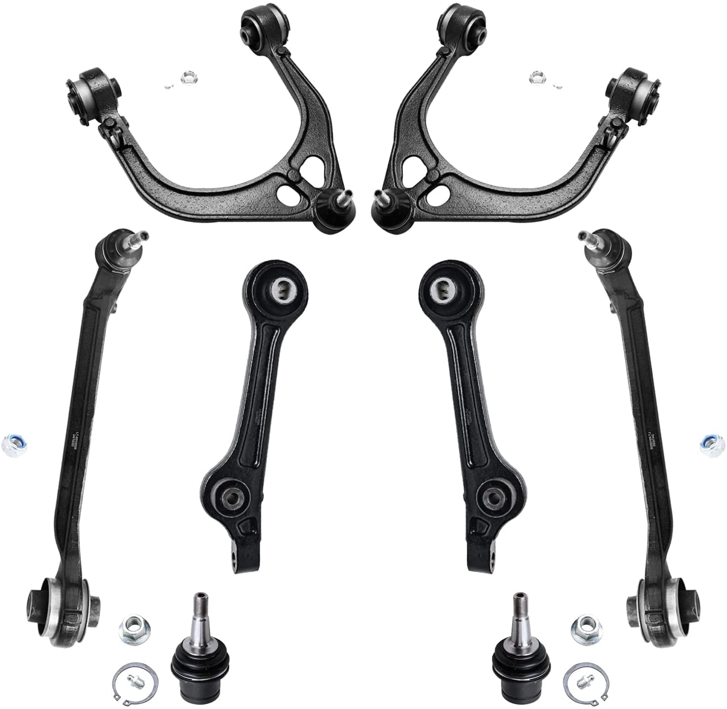 Detroit Axle - RWD Front Control Arms Kit for Chrysler 300 Dodge Charger Challenger Upper & Lower Control Arms Lower Ball Joints Replacement