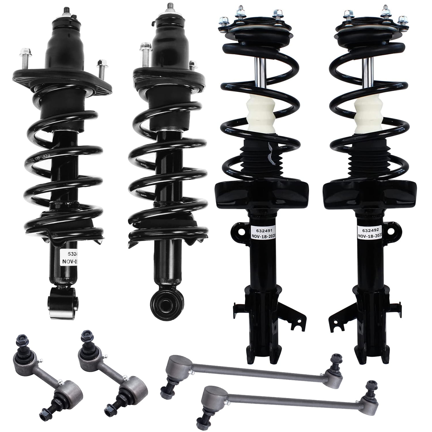 Rear Complete Shocks Struts Coil Spring Assembly For 2007-2011 Honda CR