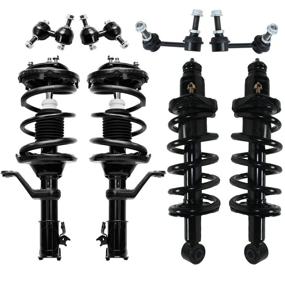 Detroit Axle - 8pc Struts Kit for 2002-2006 Honda CR-V Complete 4 Struts w/Coil Spring 4 Front Rear Sway Bar Links 2003 2004 2005 Replacement Ready Struts Assembly