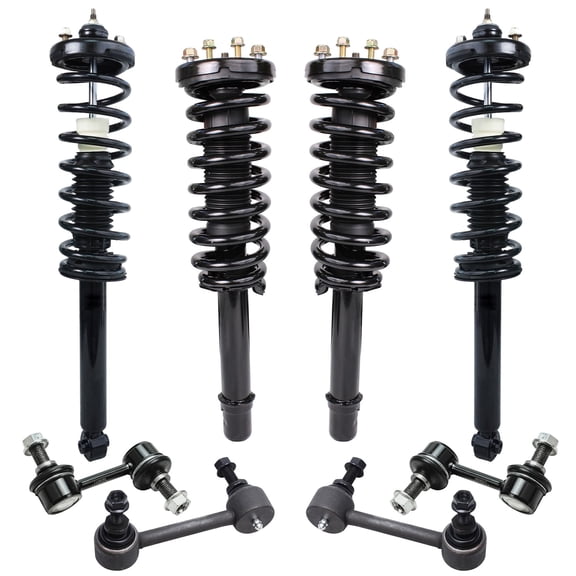 Detroit Axle - 8pc Struts Kit for 2003-2007 Honda Accord [Exc. Hybrid] Complete Struts w/Coil Spring Sway Bar Links Front and Rear 2004 2005 2006 Quick Install Replacement Ready Struts Assembly