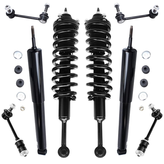 Detroit Axle - 8pc Struts Shocks Kit for 2003-2022 Toyota 4Runner 2007-2014 FJ Cruiser Front 2 Struts with Coil Spring Assembly Rear 4 Sway Bar Links 2 Shock Absorbers Suspension Kit