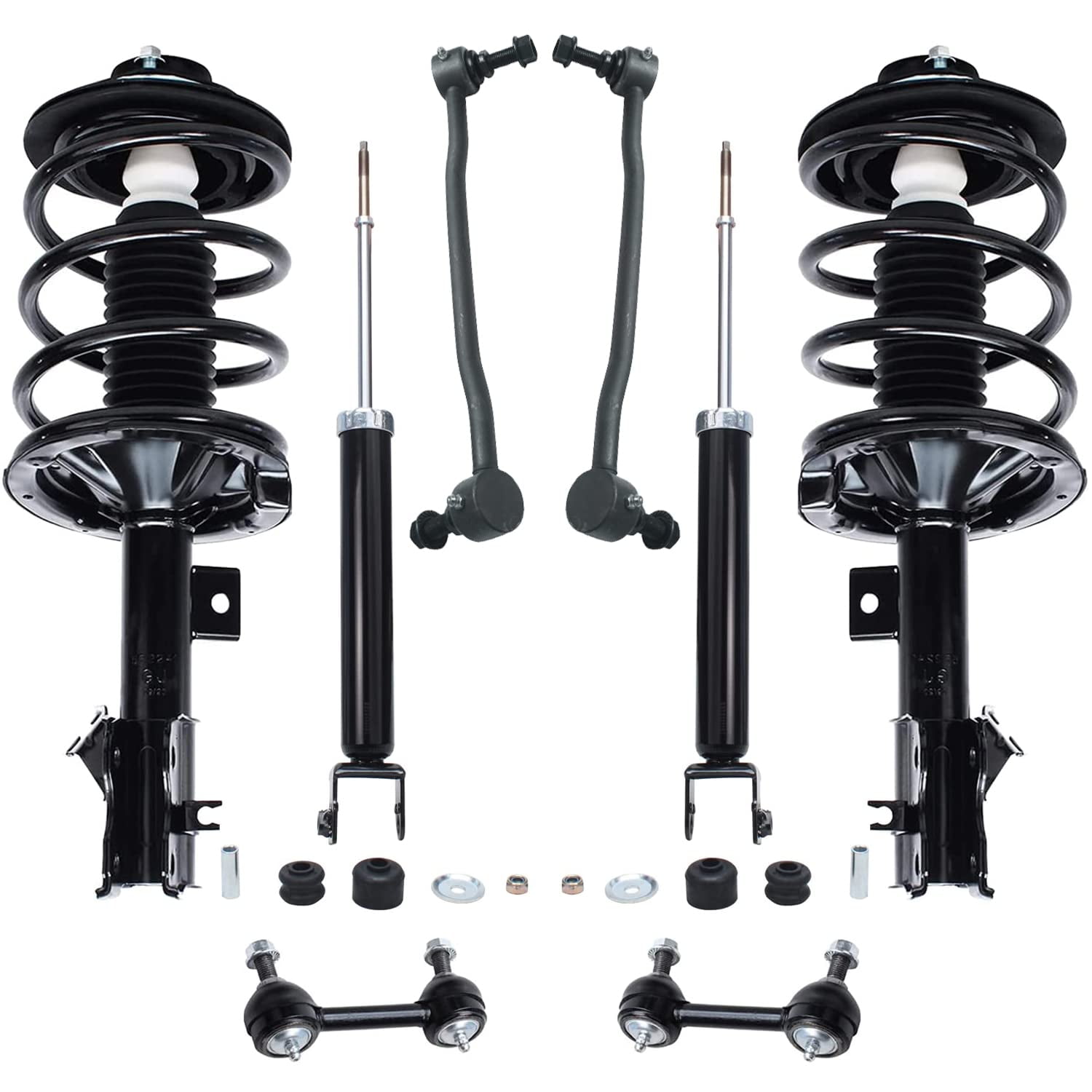 Detroit Axle - 8pc Struts Shocks Kit for 2004-2008 Nissan Maxima Front Complete Struts w/Coil Spring Rear Shock Absorbers Front Rear Sway Bar Links 2005 2006 2007 Replacement Ready Struts Assembly