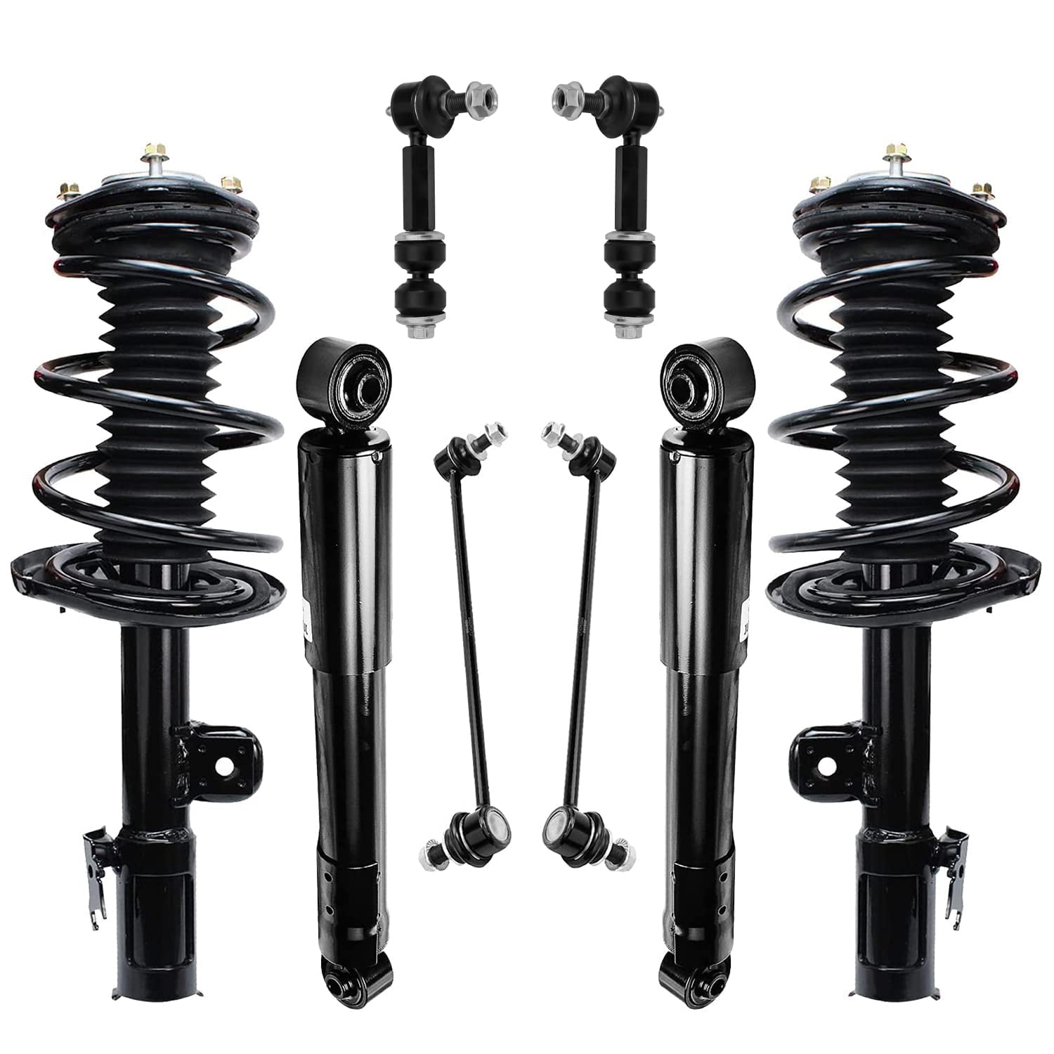 Detroit Axle - 8pc Struts Shocks Kit for 2006-2012 Toyota RAV4 [3.5L] Front Complete Struts w/Coil Spring Rear Shock Absorbers Front Rear Sway Bars Replacement Quick Install Ready Struts Assembly