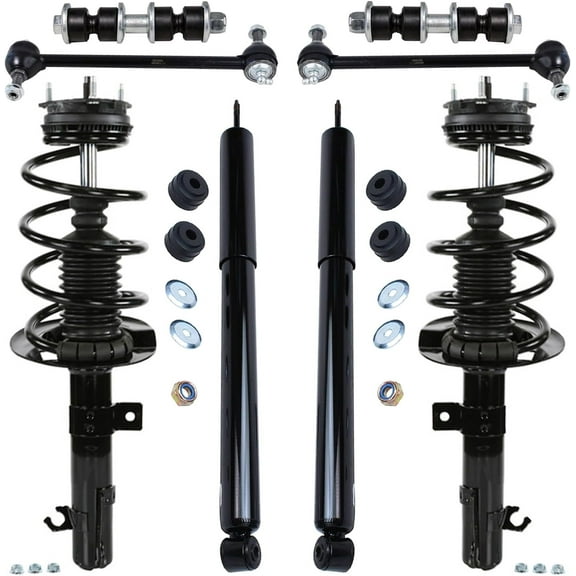 Detroit Axle - 8pc Struts Shocks Kit for 2008 2009 2010 2011 Ford Focus, 4 Front Rear Stabilizer Sway Bars 2 Front Struts Coil Spring 2 Rear Shock Absorbers Replacement Suspension Kit