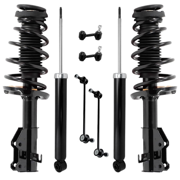 Detroit Axle - 8pc Struts Shocks Kit for 2014-2019 Chevrolet Impala 2 Front Struts and Coil Spring 2 Rear Shock Absorbers 4 Front Rear Sway Bar Links Replacement Suspension Kit