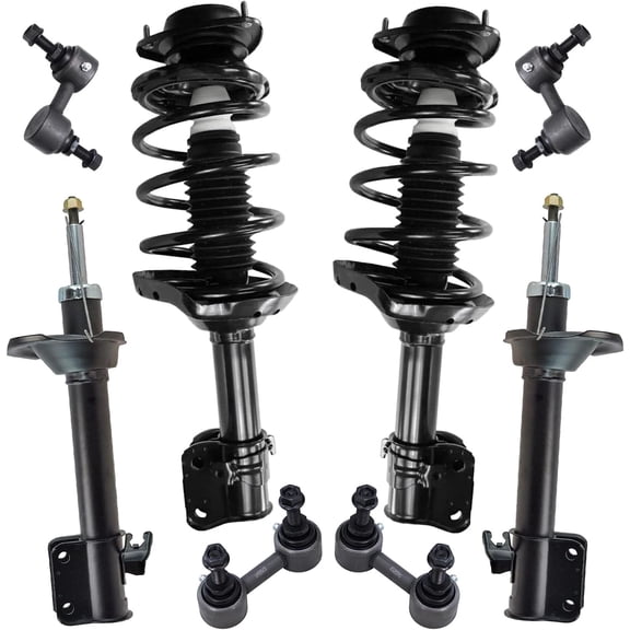 Detroit Axle - 8pc Struts Shocks Suspension Kit for 2004-2005 Subaru Forester, 2 Front Struts with Coil Springs 2 Rear Shock Absorbers 4 Front Rear Sway Bar End Links Replacement
