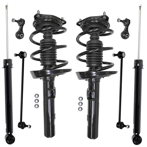 Detroit Axle - 8pc Struts Shocks Suspension Kit for 2016-2017 Honda Civic, 2 Front Struts with Coil Springs 2 Rear Shock Absorbers 4 Front Rear Sway Bars Replacement