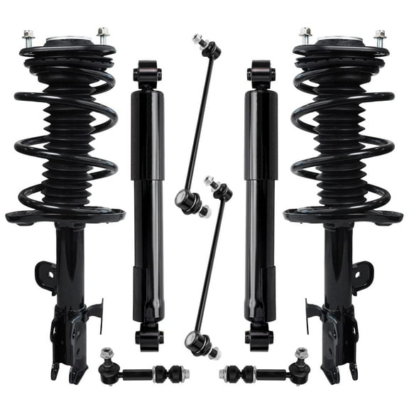 Detroit Axle - 8pc Struts Shocks kit for 2006-2012 Toyota RAV4 [2.4L/2.5L] Complete 2 Struts w/Coil Spring 2 Shock Absorbers 4 Front Rear Swy Bar Links 2007 2008 2009 2010 2011 Replacement Struts
