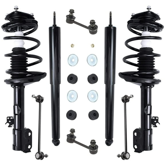 Detroit Axle - 8pc Struts Shocks kit for AWD 2001-2005 Toyota RAV4 Complete 2 Struts w/Coil Spring 2 Shock Absorbers 4 Front Rear Sway Bar Links 2002 2003 2004 Replacement Ready Struts Assembly