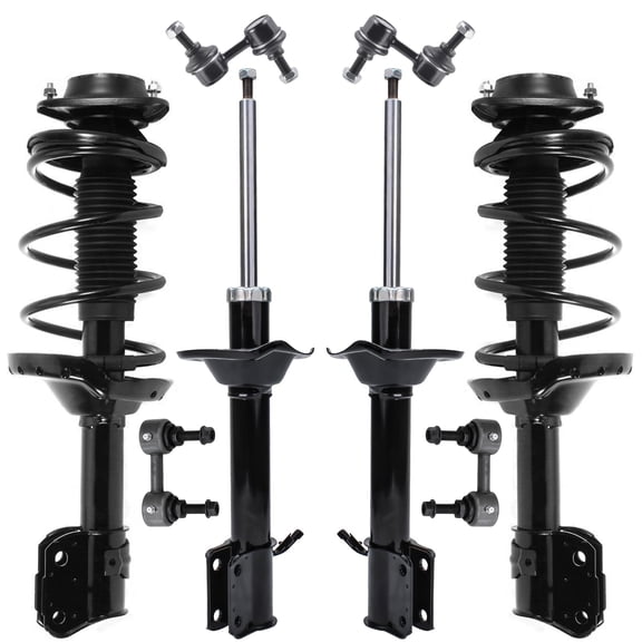 Detroit Axle - 8pc Struts Suspension Kit for 2004 2005 Subaru Forester, 2 Front Struts with Coil Springs 2 Rear Shock Absorbers 4 Front Rear Sway Bars Replacement