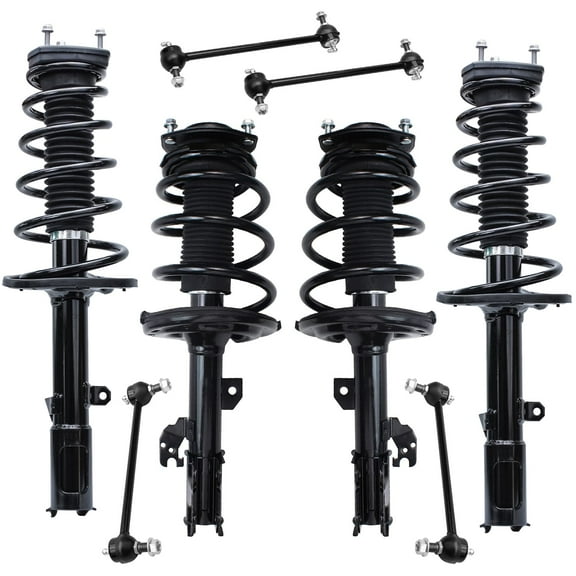 Detroit Axle - 8pc Struts Sway Bars kit for 2007-2011 Toyota Camry Complete 4 Front & Rear Struts w/Coil Spring 4 Sway Bar Links 2008 2009 2010 Replacement Quick Install Ready Struts Assembly