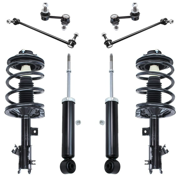 Detroit Axle - 8pc Suspension Kit for 2004-2009 Nissan Quest, Front Struts w/Coil Spring Rear Shock Absorbers Sway Bars 2004 2005 2006 2007 2008 2009 Replacement