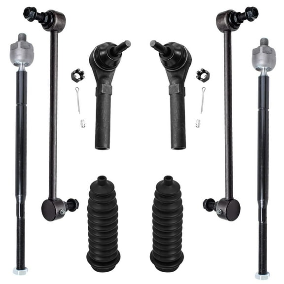 Detroit Axle - 8pc Suspension Kit for 2008-2010 Dodge Grand Caravan, Chrysler Town & Country, 4 Inner and Outer Tie Rods, 2 Sway Bar Links, 2 Boots, Replacement