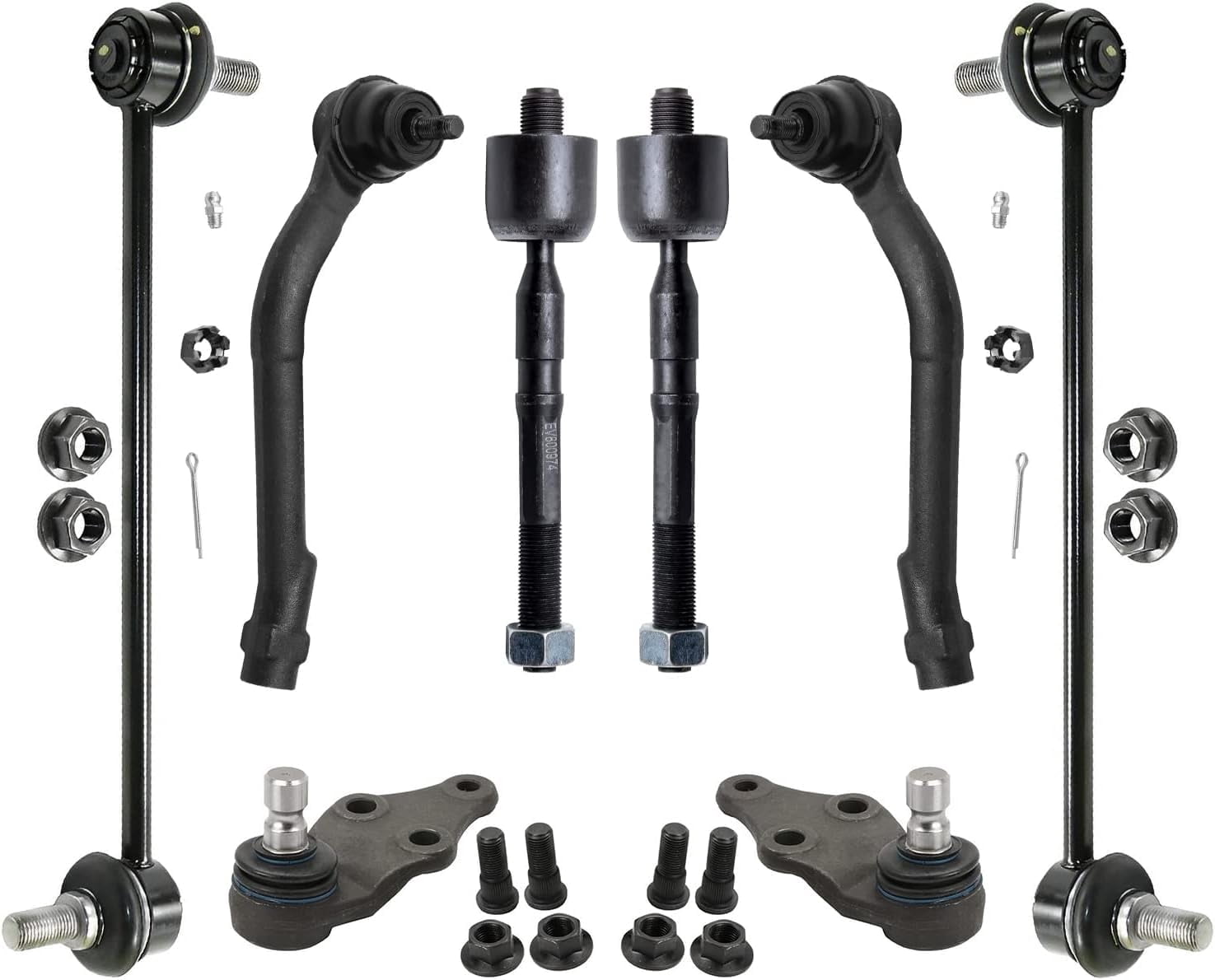 Detroit Axle - 8pc Front Suspension Kit for 2012-2014 Hyundai Sonata Azera 2012-2015 Kia Optima 2014-2016 Cadenza, 2 Lower Ball Joints 4 Inner Outer Tie Rods 2 Sway Bar Links Replacement