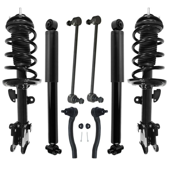 Detroit Axle - 8pc Suspension Kit for Acura 2007-2013 MDX ZDX 2 Front Struts with Coil Spring Assembly 2 Front Sway Bar End Links 2 Rear Shock Absorbers 2 Outer Tie Rod Ends Replacement