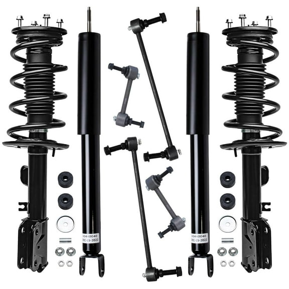 Detroit Axle - 8pc Suspension Kit for FWD 2013-2018 Ford Explorer Excludes Police Model Front Struts w/Coil Spring Rear Shock Absorbers Front Rear Sway Bar Links 2014 2015 2016 2017 Replacement
