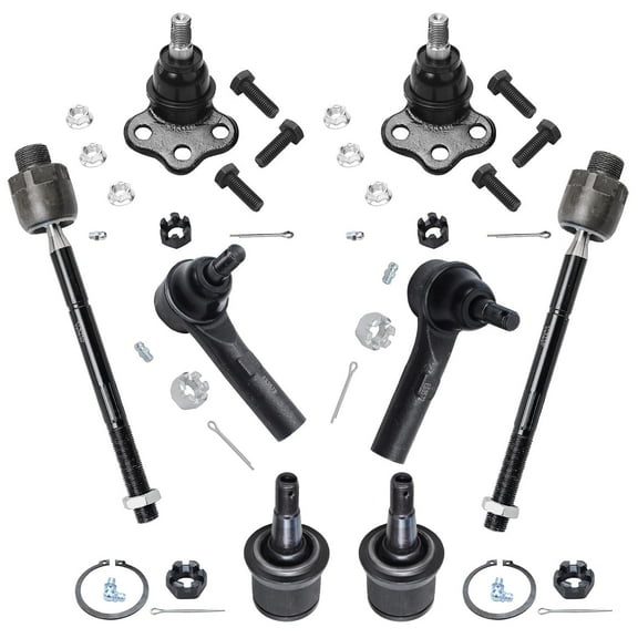 Detroit Axle - 8pc Suspension Kit for 4WD 00-04 Dodge Dakota, 00-03 Durango, 4 Upper and Lower Ball Joints, 4 Inner & Outer Tie Rods Replacement