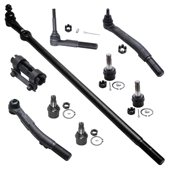 Detroit Axle - 9pc 4WD Front Suspension Kit for 05-16 Ford F-250 F-350 Super Duty 4 Ball Joints 2 Outer Tie Rods 1 Outer Steering Tie Rod at Pitman Arm 1 Adjustment Sleeve 1 Center Link Replacement