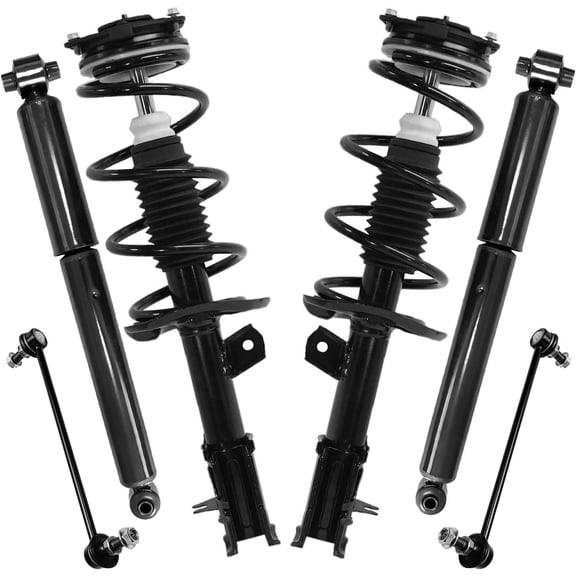 Detroit Axle - AWD 6pc Struts Shocks Kit for 2012-2013 Nissan Rogue 2014-2015 Rogue Select, 2 Front Struts with Coil Springs 2 Rear Shock Absorbers 2 Front Sway Bars Suspension Replacement