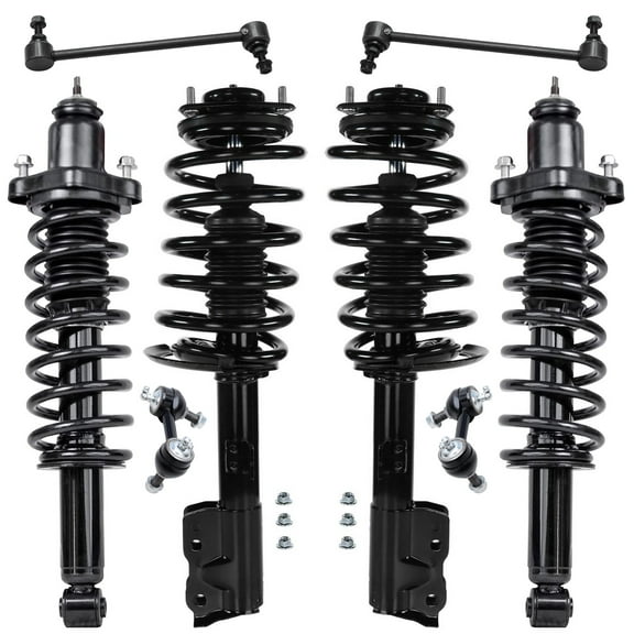 Detroit Axle - AWD 8pc Front Rear Struts Sway Bars for Jeep 2007-2008 Patriot Compass, 4 Complete Struts with Coil Springs 4 Stabilizer Sway Bar End Links Suspension Replacement
