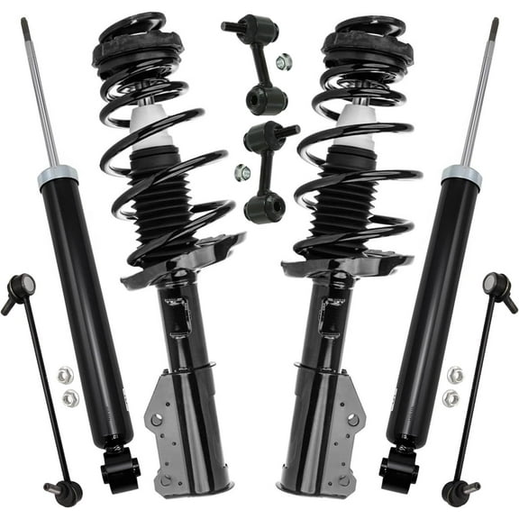 Detroit Axle - AWD 8pc Struts Shocks Suspension Kit for Buick 2012-2013 LaCrosse, 2 Front Struts with Coil Spring Assembly 2 Rear Shock Absorbers 4 Front Rear Sway Bar End Links Replacement