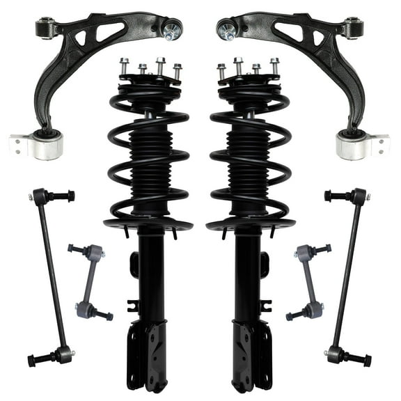 Detroit Axle - AWD 8pc Suspension Kit for 2011 2012 2013 Ford Explorer, Front Struts w/Coil Spring Assembly Lower Control Arms w/Ball Joints Front Rear Sway Bar Links Replacement Struts Shocks