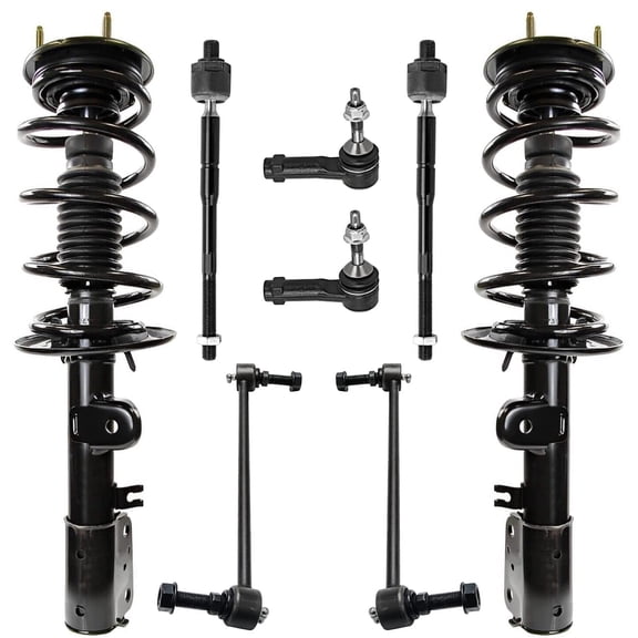 Detroit Axle - AWD 8pc Front Suspension Kit for 2013-2019 Ford Explorer, 2 Struts & Coil Spring 2 Sway Bar Links 4 Tie Rod Ends 2014 2015 2016 2017 2018 Replacement Ready Struts Shocks Assembly