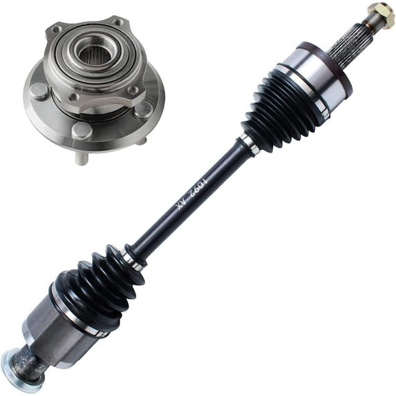 Detroit Axle - AWD Front Driver Side CV Axle Shaft and Wheel Hub Bearing Replacement for 2007-2008 300 Dodge Charger Magnum - 2pc Set