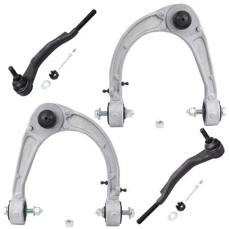 Detroit Axle - AWD Front End Control Arms Kit for 2008-2014 Cadillac CTS, 2 Upper Control Arms w/Ball Joints 2 Outer Tie Rod End Links 2009 2010 2011 2012 2013